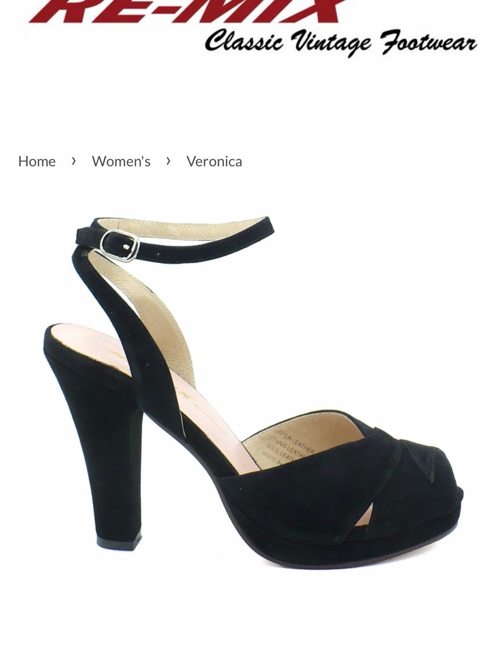 Black Suede Ankle-Strap Heels